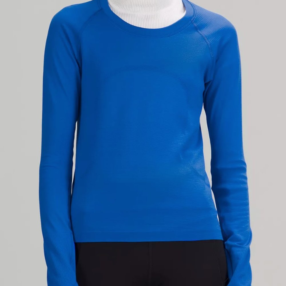 Lululemon Blazer Blue Race Length Long Sleeve Swiftly Tech Size 4